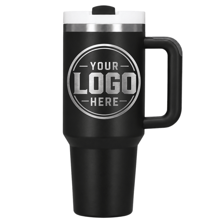 Personalized Laser Engraved 40 oz Stainless Steel Tumbler with Handle