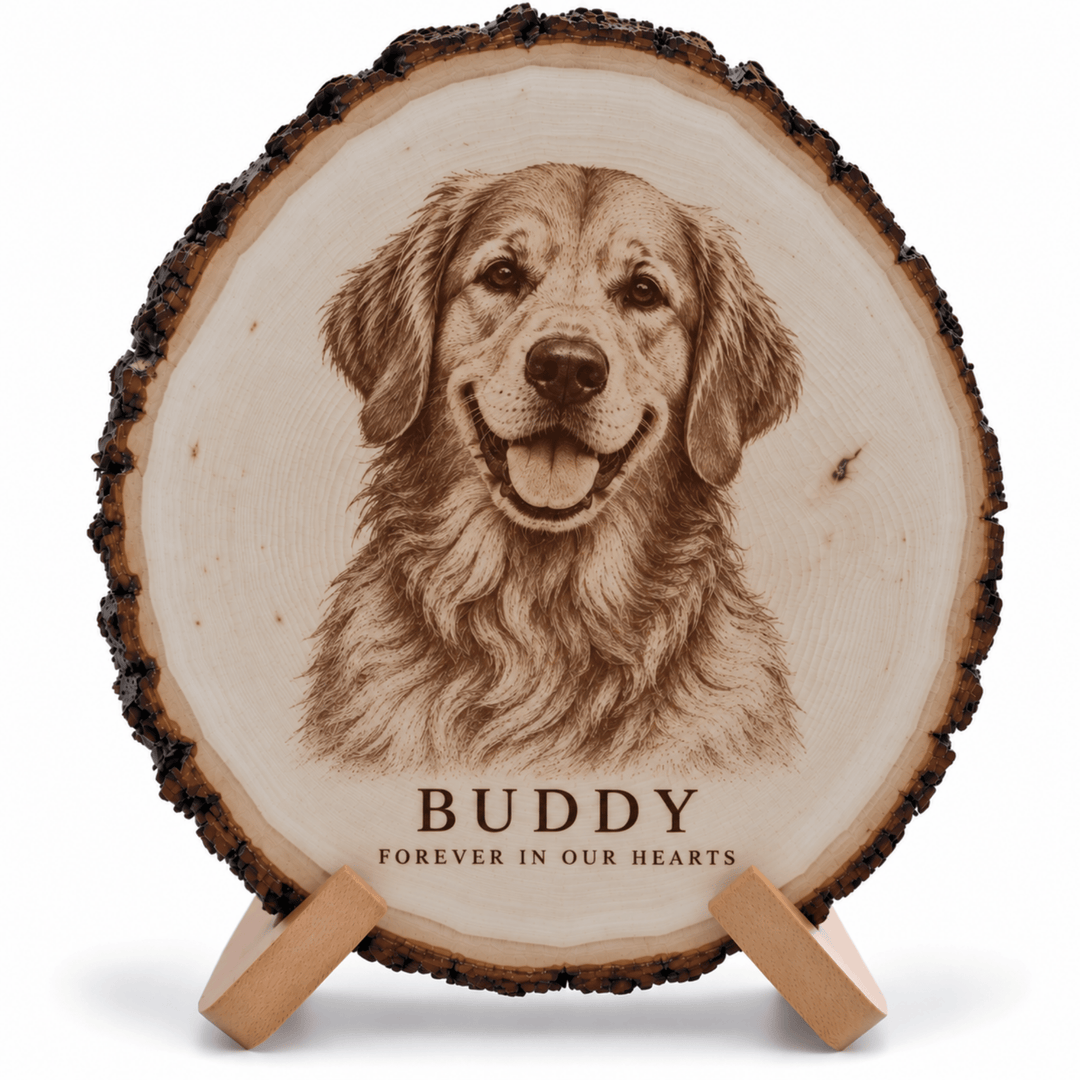 Personalized Oval Wood Photo Plaque | Laser Engraved | Natural Basswood
