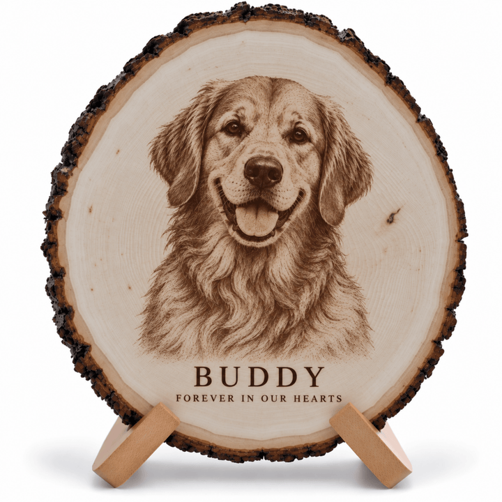 Personalized Oval Wood Photo Plaque | Laser Engraved | Natural Basswood