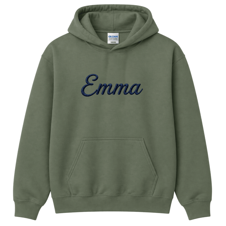 Custom Embroidered Unisex Hoodie | Personalized Name and Text | Gildan 18500 Heavy Blend