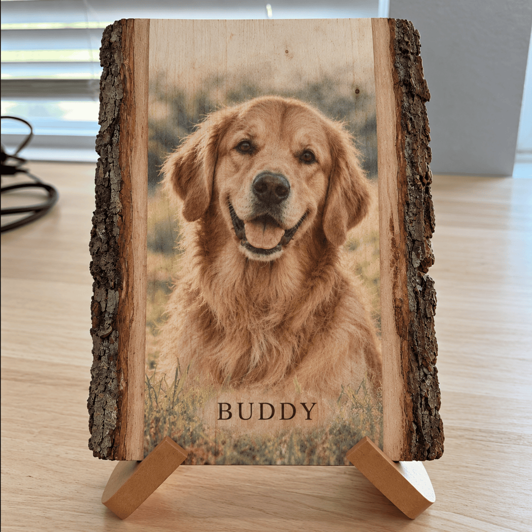 Personalized Rectangle Wood Photo Plaque | Full Color UV Print | Natural Basswood