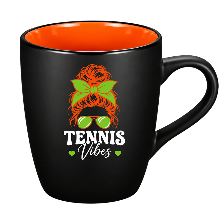Personalized 12 oz Matte Black Ceramic Mug – Color Interior, Full-Color UV Printed Coffee Cup
