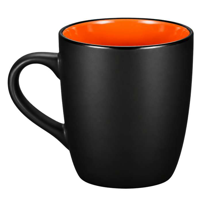 Personalized 12 oz Matte Black Ceramic Mug – Color Interior, Full-Color UV Printed Coffee Cup