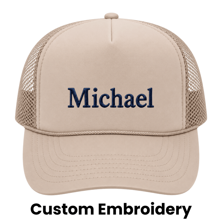 Personalized OTTO CAP 5-Panel Mid Profile Mesh Back Trucker Hat – Custom Embroidered Name &amp; Text Snapback