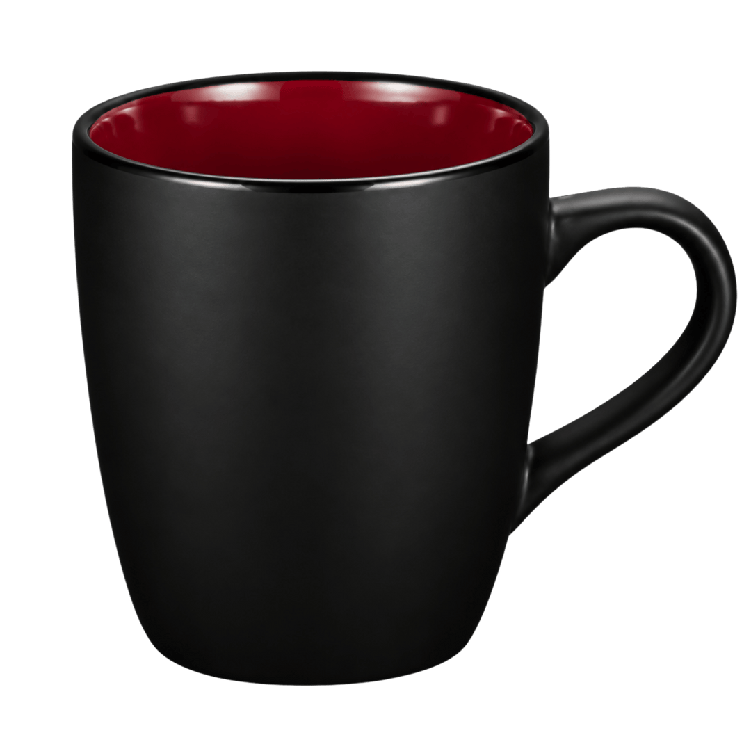 Personalized 12 oz Matte Black Ceramic Mug – Color Interior, Full-Color UV Printed Coffee Cup