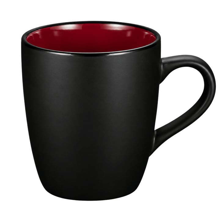 Personalized 12 oz Matte Black Ceramic Mug – Color Interior, Full-Color UV Printed Coffee Cup