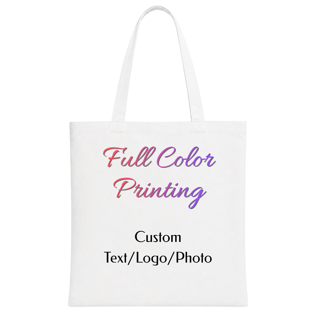 Custom Full Color Cotton Tote Bag | Upload Logo, Photo, or Text