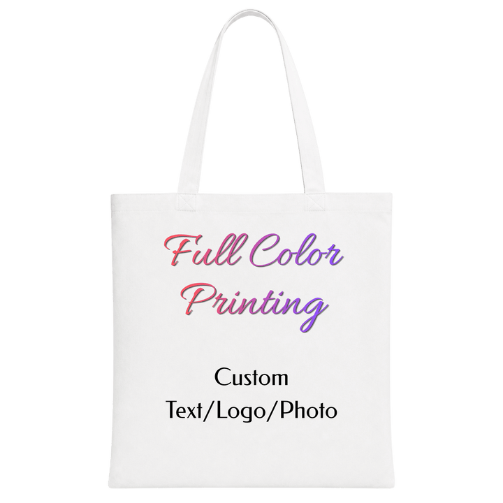 Custom Full Color Cotton Tote Bag | Upload Logo, Photo, or Text
