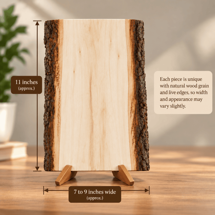 Personalized Rectangle Wood Photo Plaque | Laser Engraved | Natural Basswood
