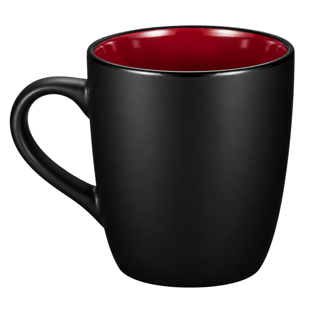 Personalized 12 oz Matte Black Ceramic Mug – Color Interior, Full-Color UV Printed Coffee Cup