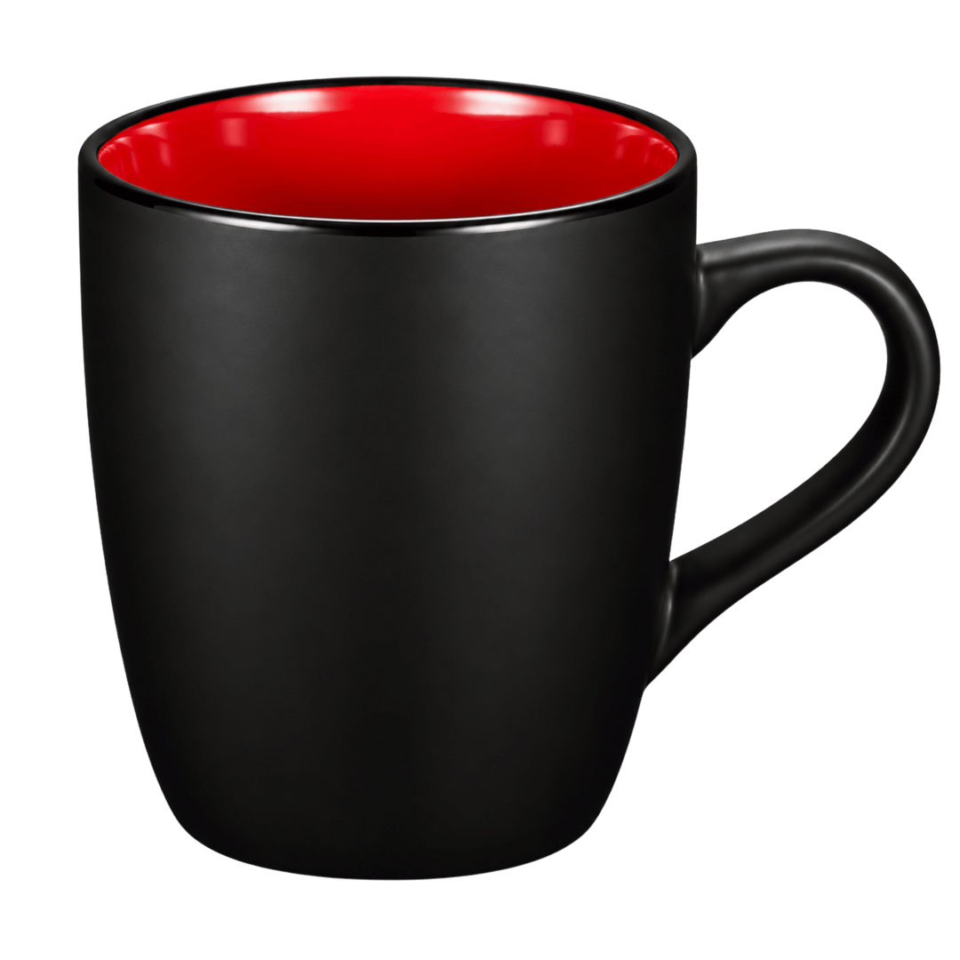 Personalized 12 oz Matte Black Ceramic Mug – Color Interior, Full-Color UV Printed Coffee Cup