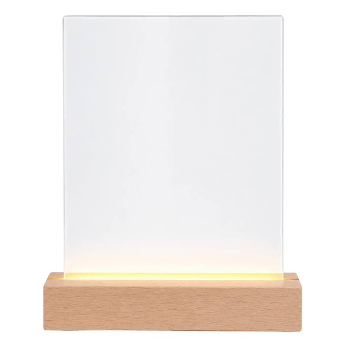 Personalized LED Glass Photo Frame Night Light – 6" x 8" Custom Sublimation Photo Plaque with Wooden LED Base