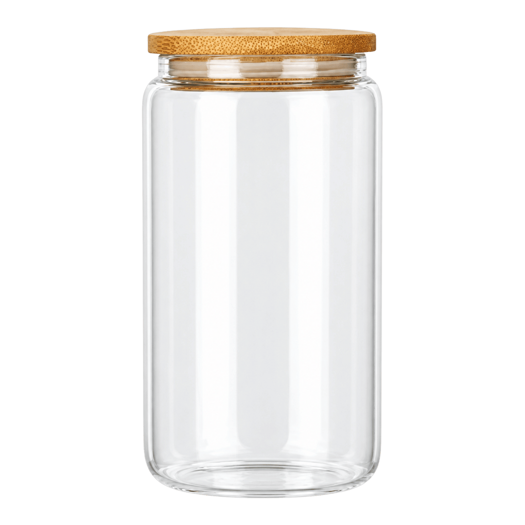 Personalized 16 oz Glass Tumbler with Bamboo Lid &amp; Straw – Full Color UV Print