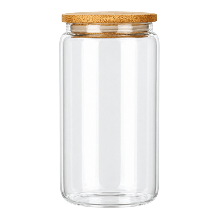 Personalized 16 oz Glass Tumbler with Bamboo Lid &amp; Straw – Full Color UV Print