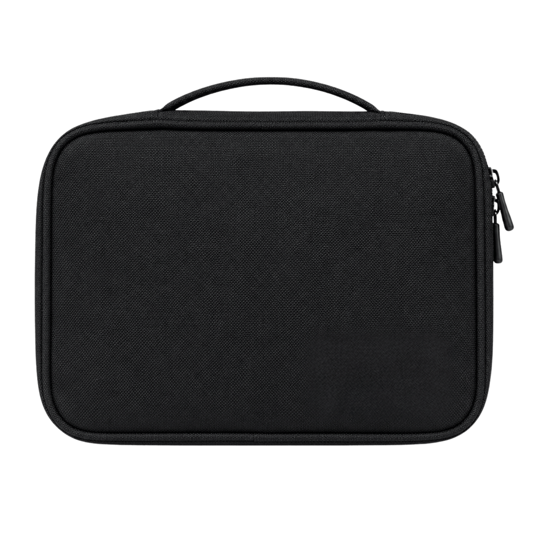 Personalized Electronics Organizer Case – Laser Engraved Leatherette Patch Travel Cable Organizer