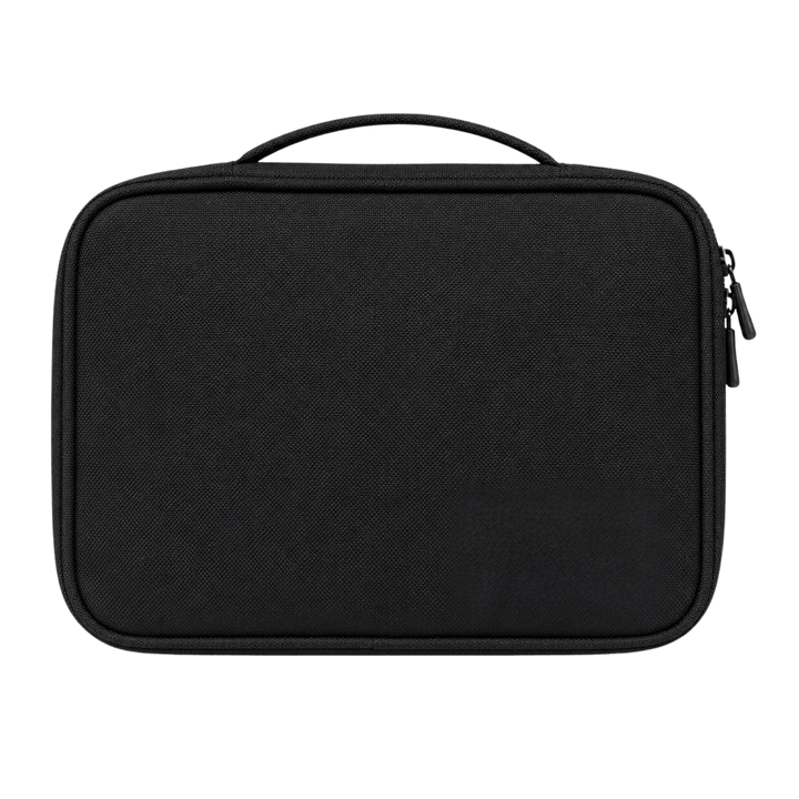 Personalized Electronics Organizer Case – Laser Engraved Leatherette Patch Travel Cable Organizer