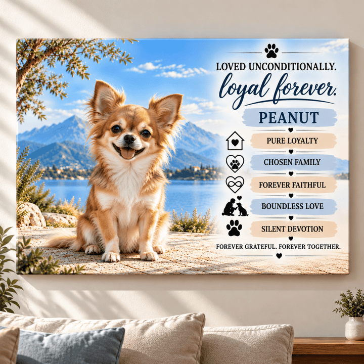 Personalized Dog Portrait Canvas | Custom Dog Photo &amp; Name Wall Art