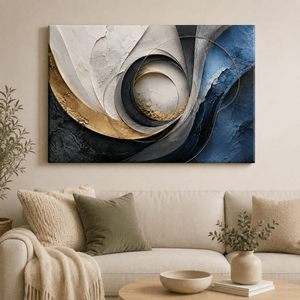 Midnight & Gold Abstract Canvas Wall Art