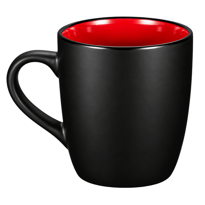 Personalized 12 oz Matte Black Ceramic Mug – Color Interior, Full-Color UV Printed Coffee Cup