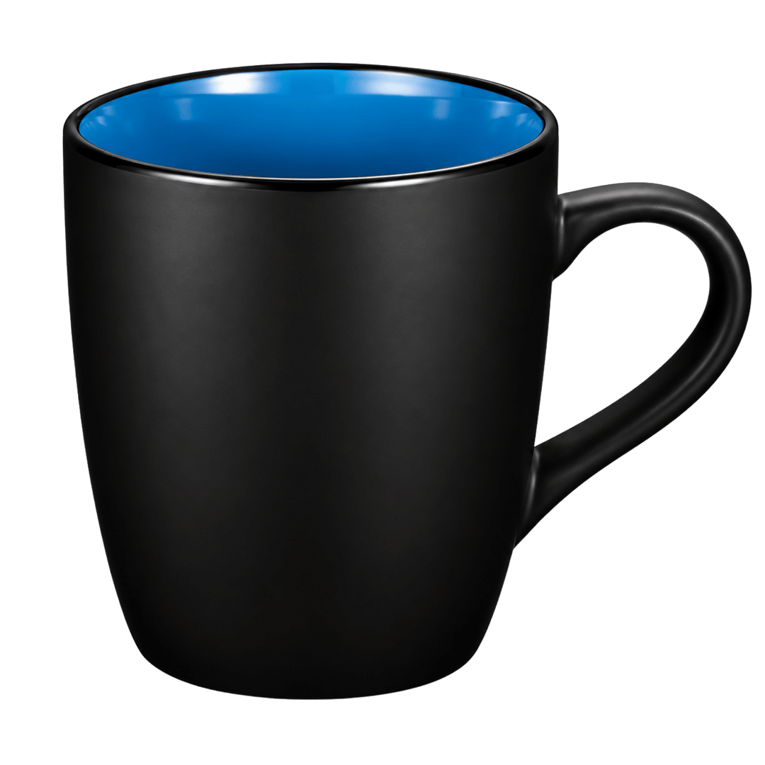 Personalized 12 oz Matte Black Ceramic Mug – Color Interior, Full-Color UV Printed Coffee Cup