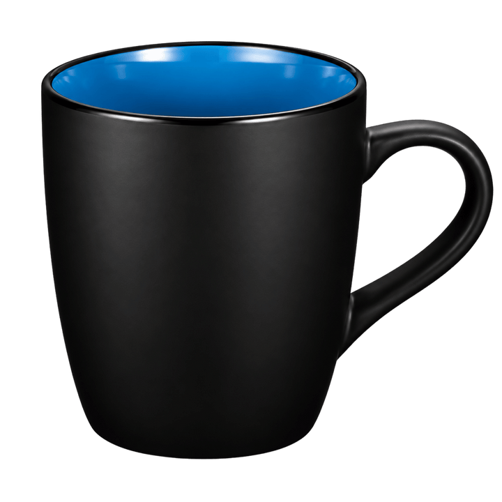 Personalized 12 oz Matte Black Ceramic Mug – Color Interior, Full-Color UV Printed Coffee Cup