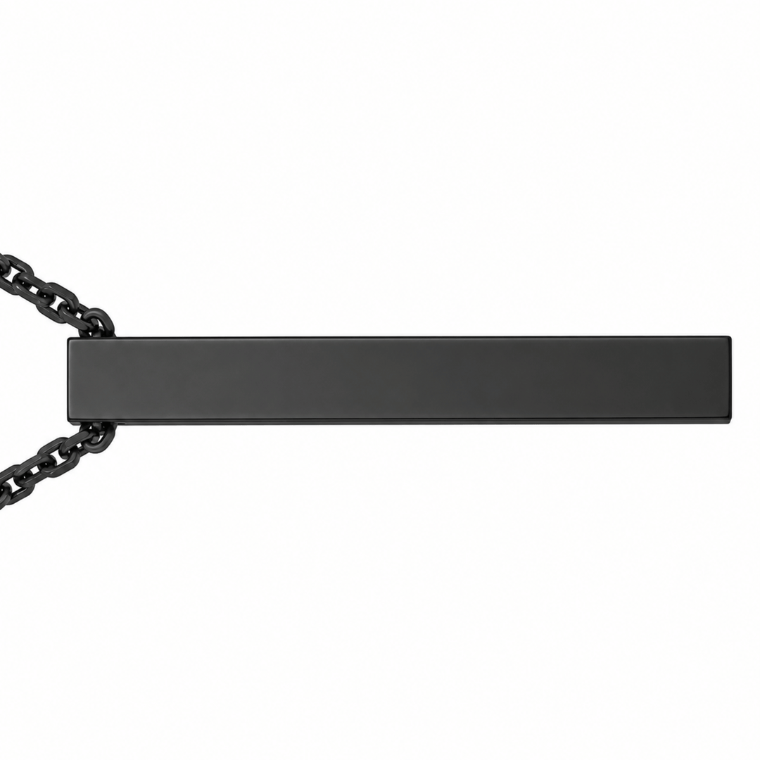 Personalized Engraved Slim Bar Necklace | Custom Name &amp; Initials