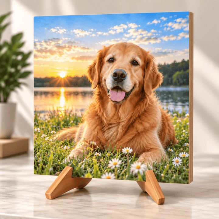 Personalized Photo on Baltic Birch Wood Block – Premium Matte Finish, 3/4" Thick, Ready to Hang