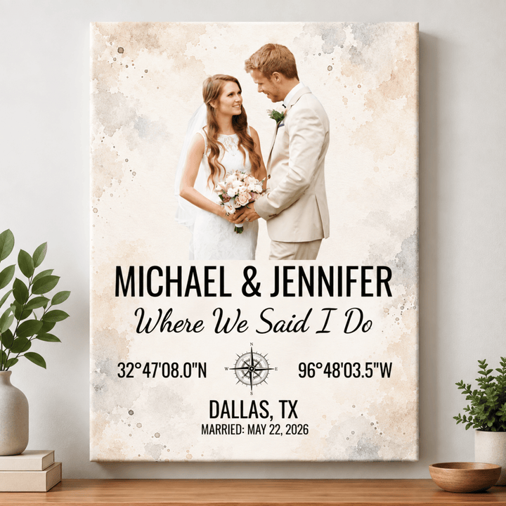 Custom Coordinates Milestone Canvas | Personalized Special Location Wall Art