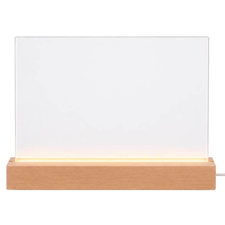 Personalized LED Glass Photo Frame Night Light – 6" x 8" Custom Sublimation Photo Plaque with Wooden LED Base