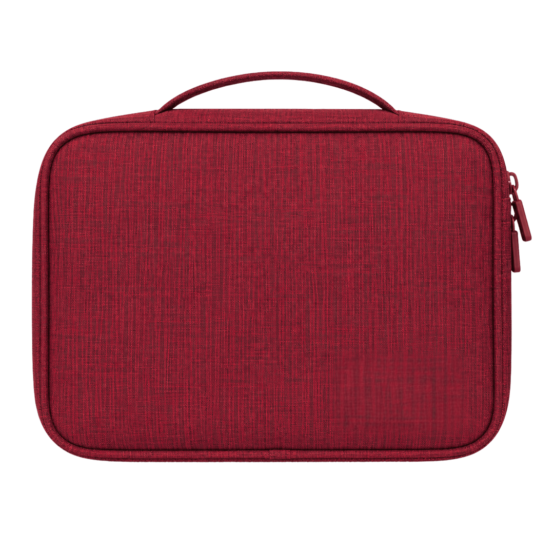 Personalized Electronics Organizer Case – Laser Engraved Leatherette Patch Travel Cable Organizer