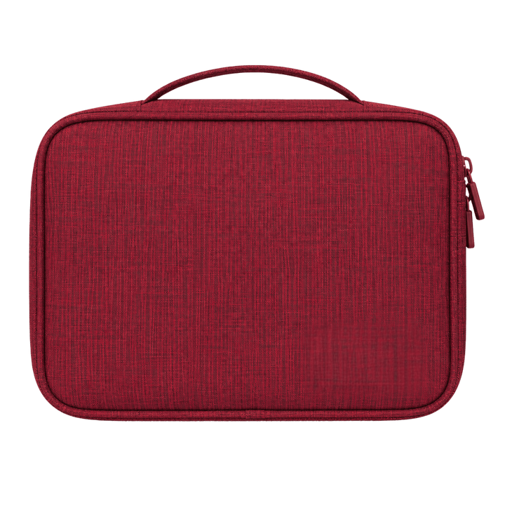 Personalized Electronics Organizer Case – Laser Engraved Leatherette Patch Travel Cable Organizer
