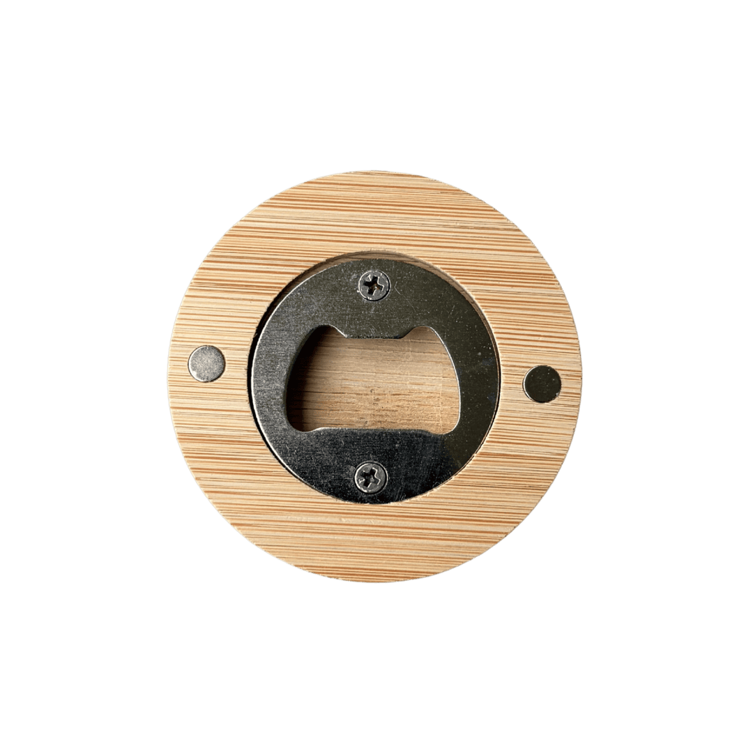 Personalized Bamboo Magnetic Bottle Opener – Heart, Round &amp; Square | Custom Laser Engraved