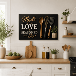 Made with Love Kitchen Canvas Wall Art