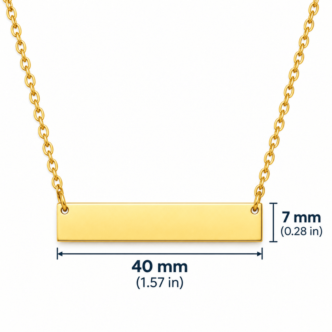 Personalized Engraved Horizontal Bar Necklace | Custom Name &amp; Message