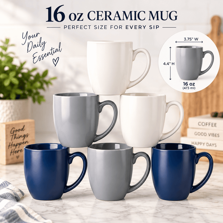 Personalized 16 oz Matte Ceramic Coffee Mug – Full Color UV Print