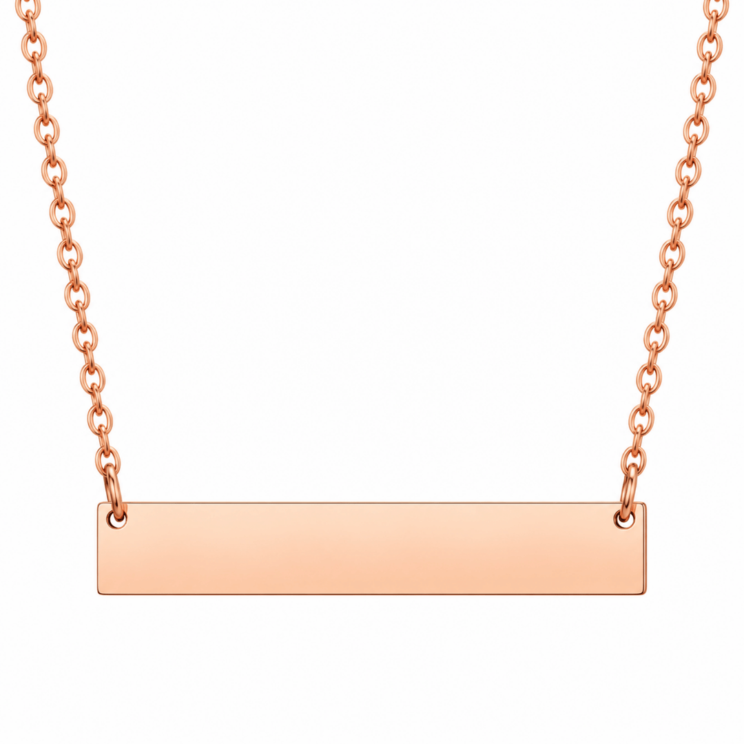 Personalized Engraved Horizontal Bar Necklace | Custom Name &amp; Message