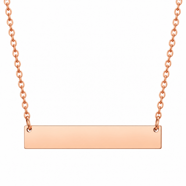 Personalized Engraved Horizontal Bar Necklace | Custom Name &amp; Message