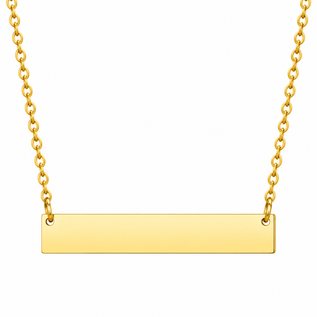 Personalized Engraved Horizontal Bar Necklace | Custom Name &amp; Message