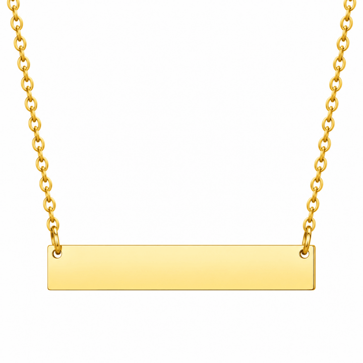 Personalized Engraved Horizontal Bar Necklace | Custom Name &amp; Message