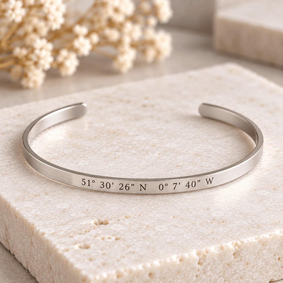 Personalized Engraved Cuff Bracelet | Custom Name &amp; Message