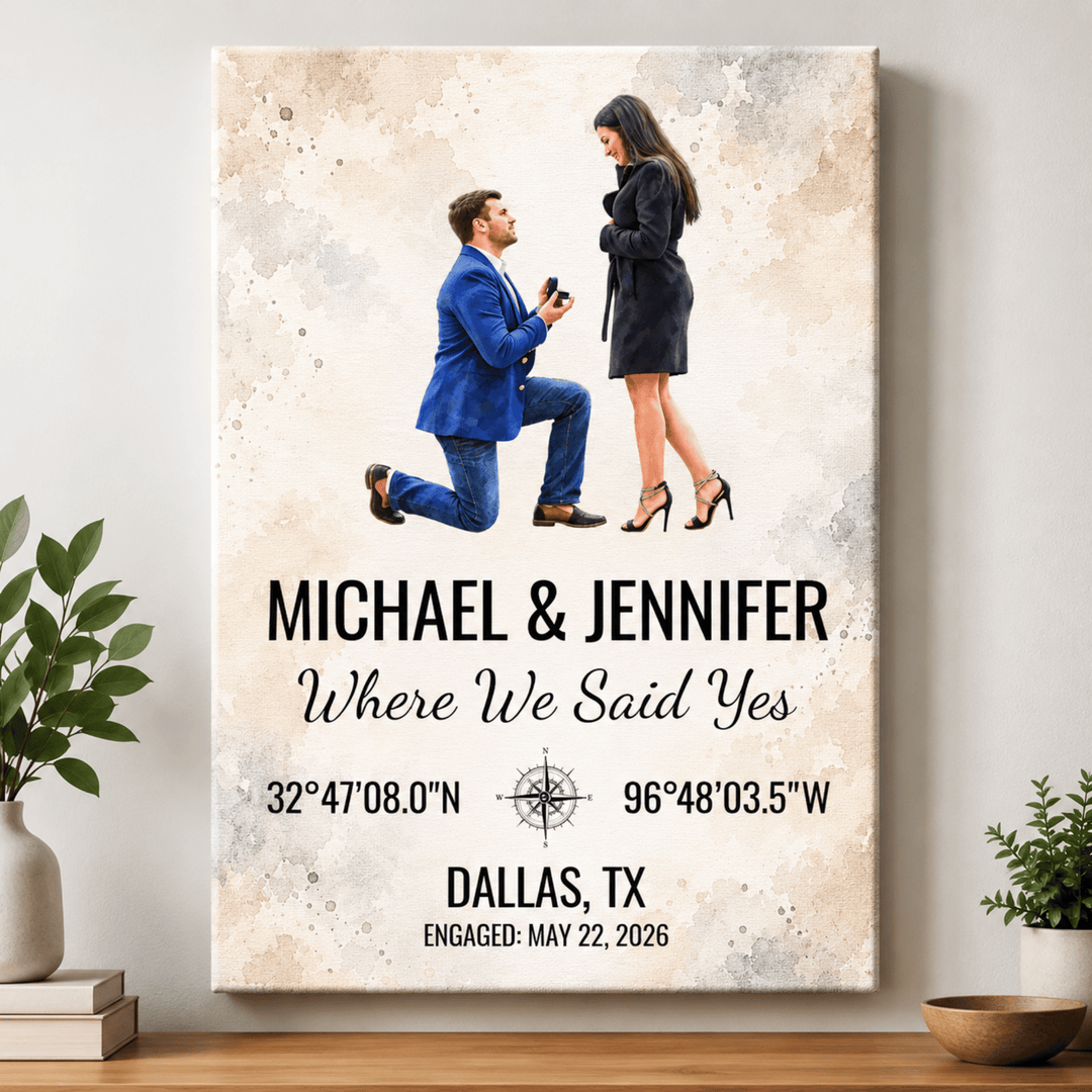 Custom Coordinates Milestone Canvas | Personalized Special Location Wall Art