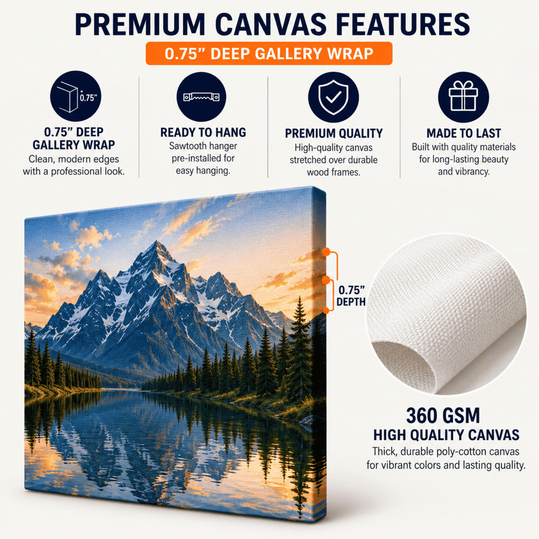 Custom Photo Canvas Print – Personalized Gallery-Wrapped Canvas from Your Photo