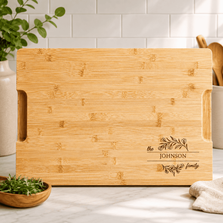 Personalized Wood Cutting Board – Custom Laser Engraved Chopping Board