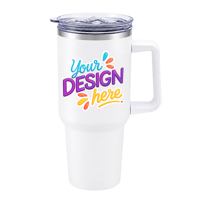 Custom Full Color Print | 40 oz Stainless Steel Tumbler with Handle