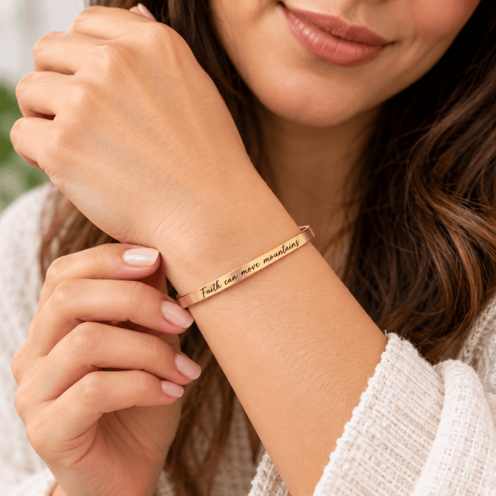 Personalized Engraved Cuff Bracelet | Custom Name &amp; Message