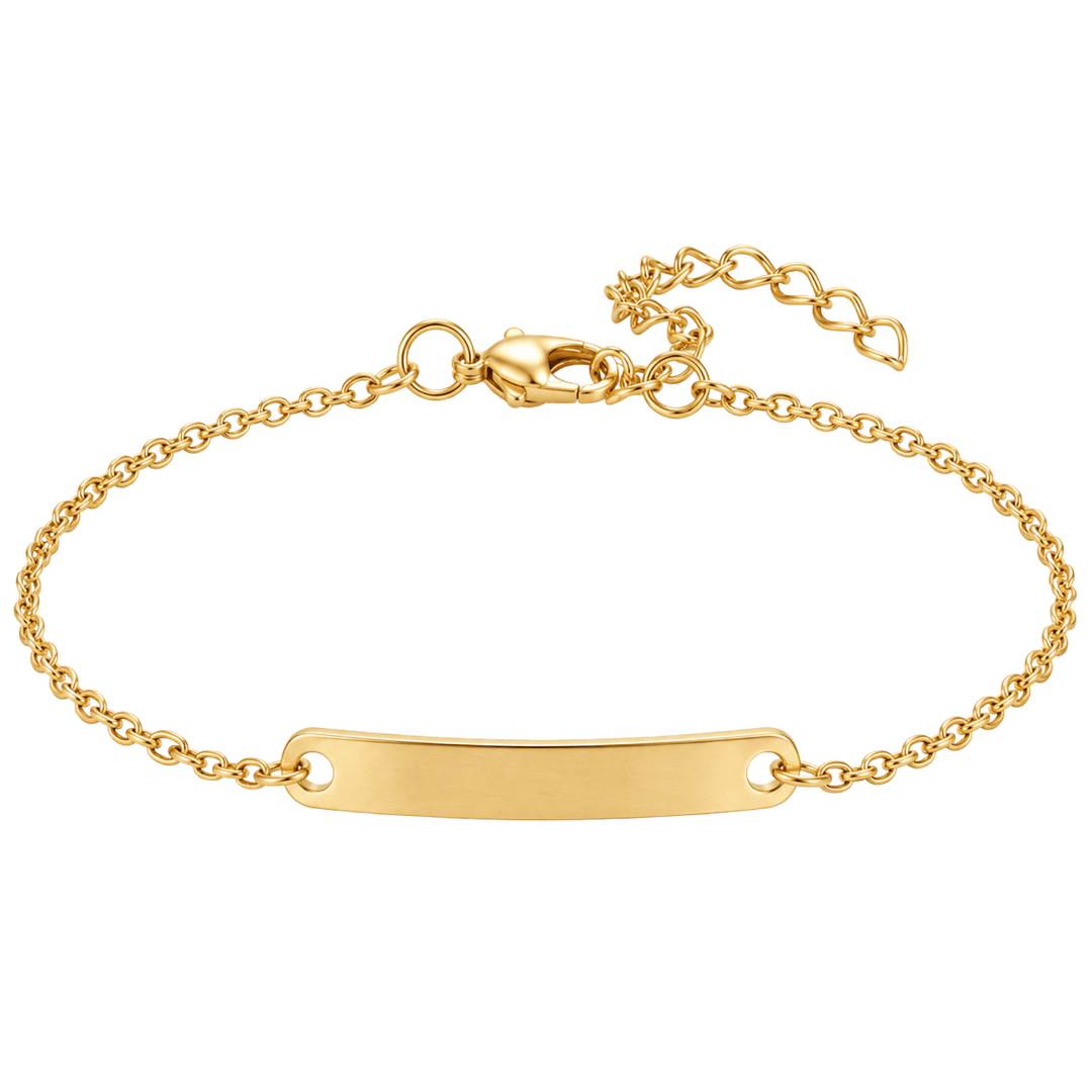 Personalized Engraved Curved Bar Bracelet | Custom Name &amp; Initials
