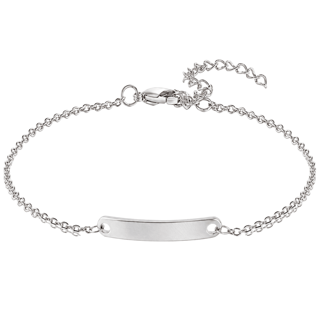 Personalized Engraved Curved Bar Bracelet | Custom Name &amp; Initials