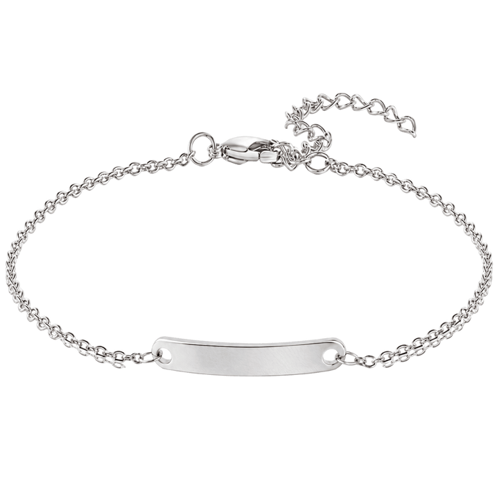 Personalized Engraved Curved Bar Bracelet | Custom Name &amp; Initials