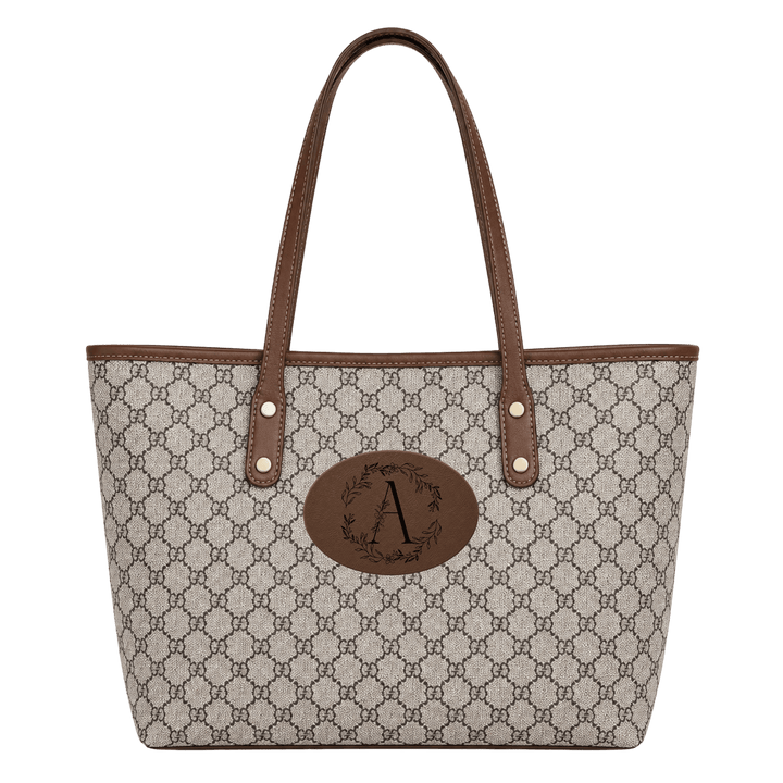 Personalized Vegan Leather Handbag with Custom Engraved Patch