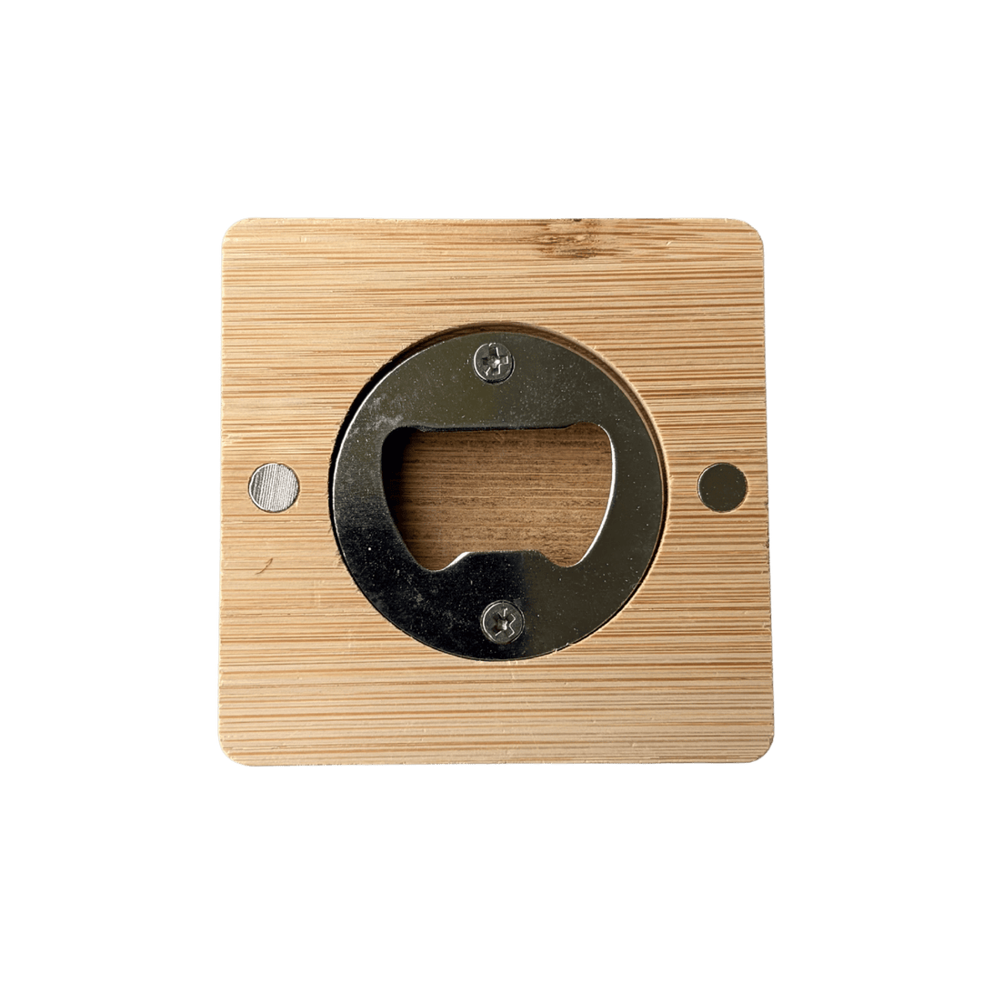 Personalized Bamboo Magnetic Bottle Opener – Heart, Round &amp; Square | Custom Laser Engraved